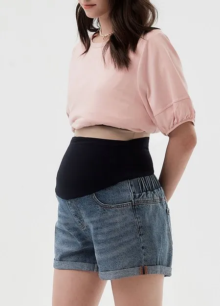 241515B7 Cuffed Maternity Denim Shorts