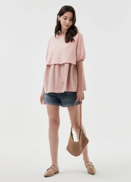 241515B7 Cuffed Maternity Denim Shorts
