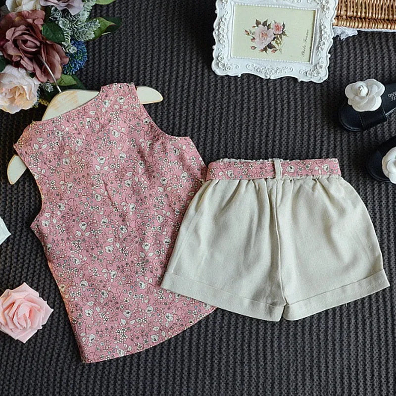 2pc Baby and Toddlers Sleeveless Blouse and Shorts