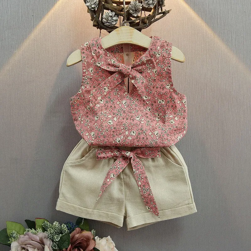2pc Baby and Toddlers Sleeveless Blouse and Shorts