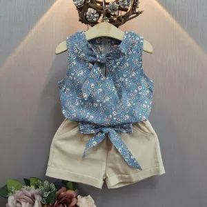 2pc Baby and Toddlers Sleeveless Blouse and Shorts