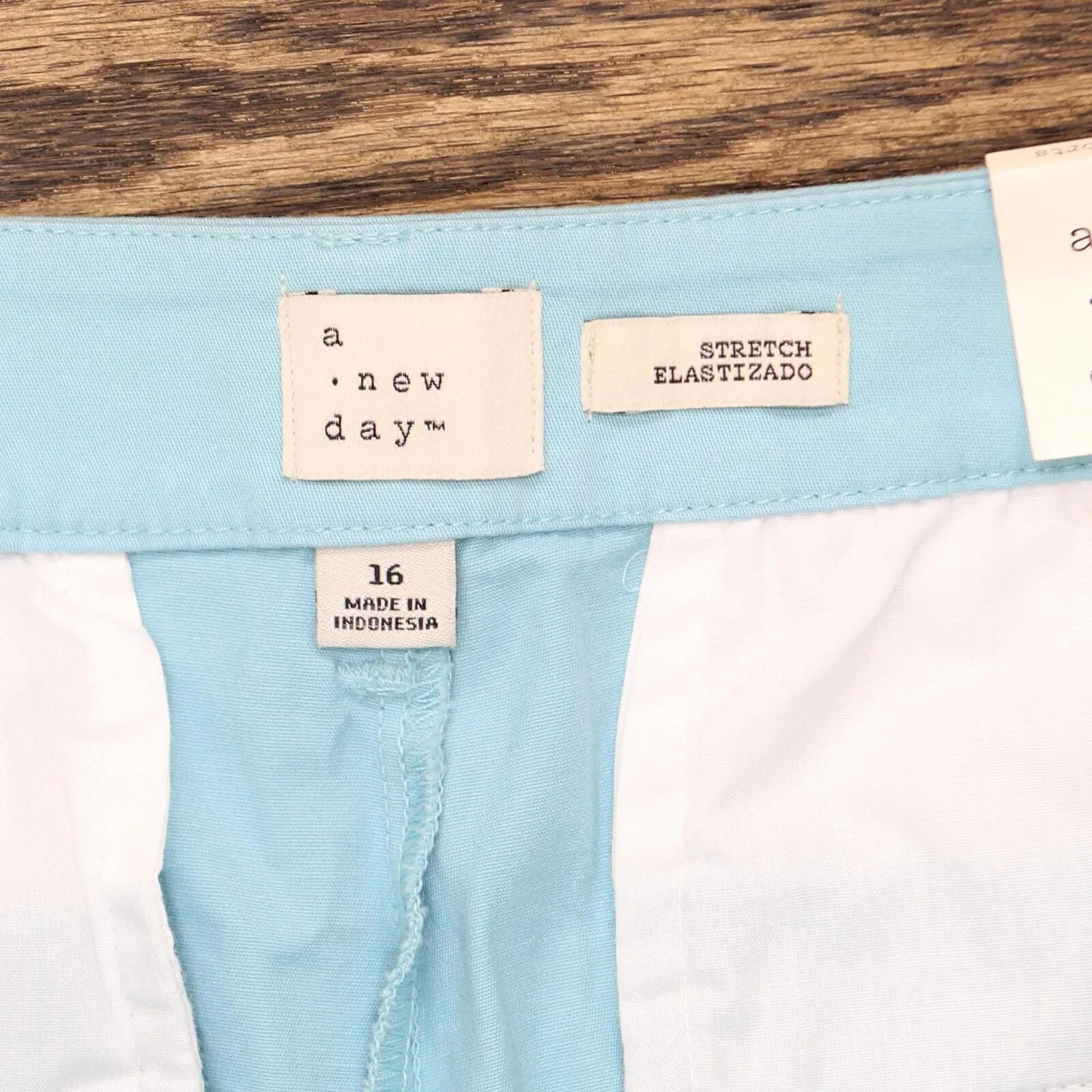 A New Day Women's 5" Clean Chino Shorts 79230681 Turquoise Blue 16