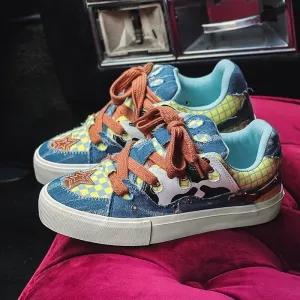 ADVBRIDGE  -  Couple Denim Skateboard Shoes for Men Women Brand Designer Thick Sole Sneakers Board Fashion Sport Platform Tennis Casual Shoes