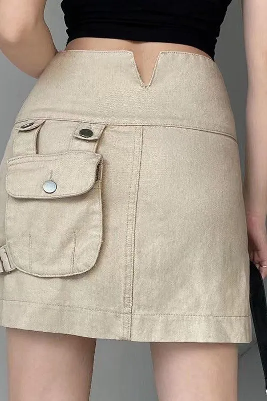American pocket tooling denim skirt