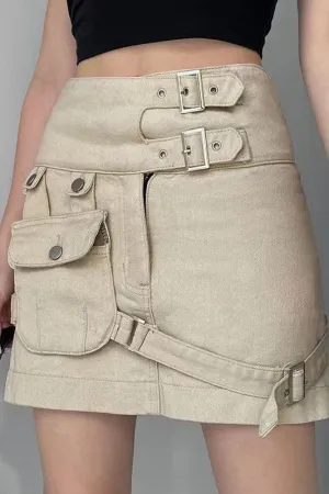 American pocket tooling denim skirt