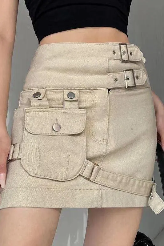 American pocket tooling denim skirt