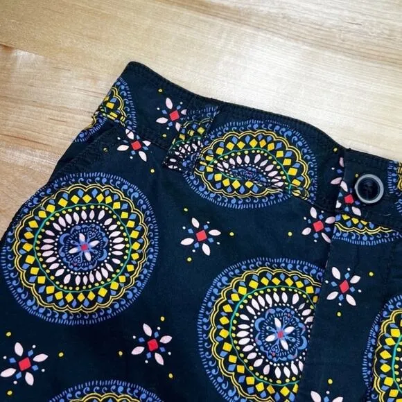 Anthropologie Maeve abstract city shorts in multicolor medallion print
