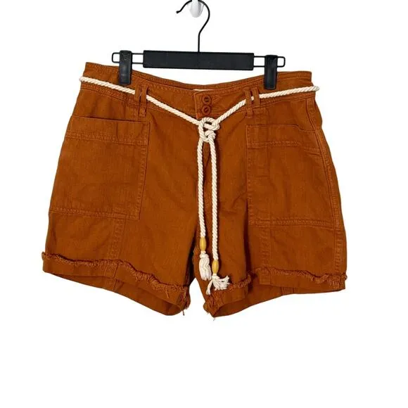 Anthropologie Wilder Rope Utility Shorts in Burnt Orange Size 30