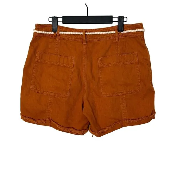 Anthropologie Wilder Rope Utility Shorts in Burnt Orange Size 30