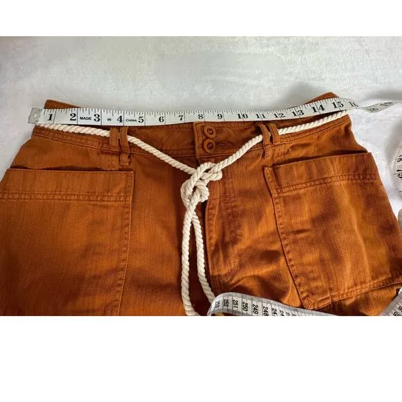 Anthropologie Wilder Rope Utility Shorts in Burnt Orange Size 30
