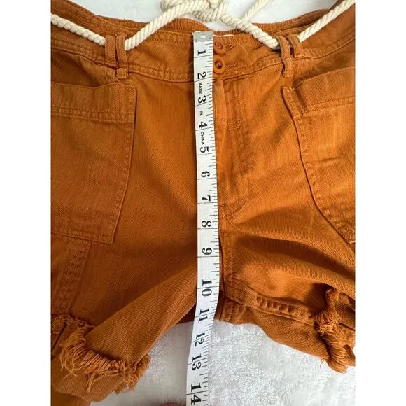Anthropologie Wilder Rope Utility Shorts in Burnt Orange Size 30
