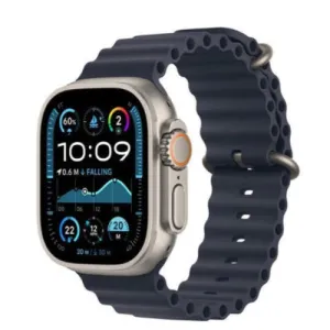 Apple Watch Ultra 2 GPS   Cellular 49mm Natural Titanium Case with Navy Ocean Band