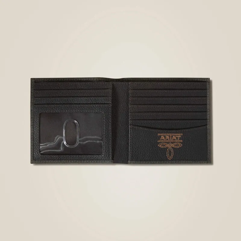 Ariat Black Pebble Leather Bi-Fold Wallet