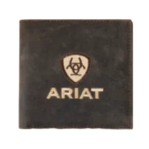 Ariat Brown Crazy Horse Embroidered Bifold Wallet A3556602