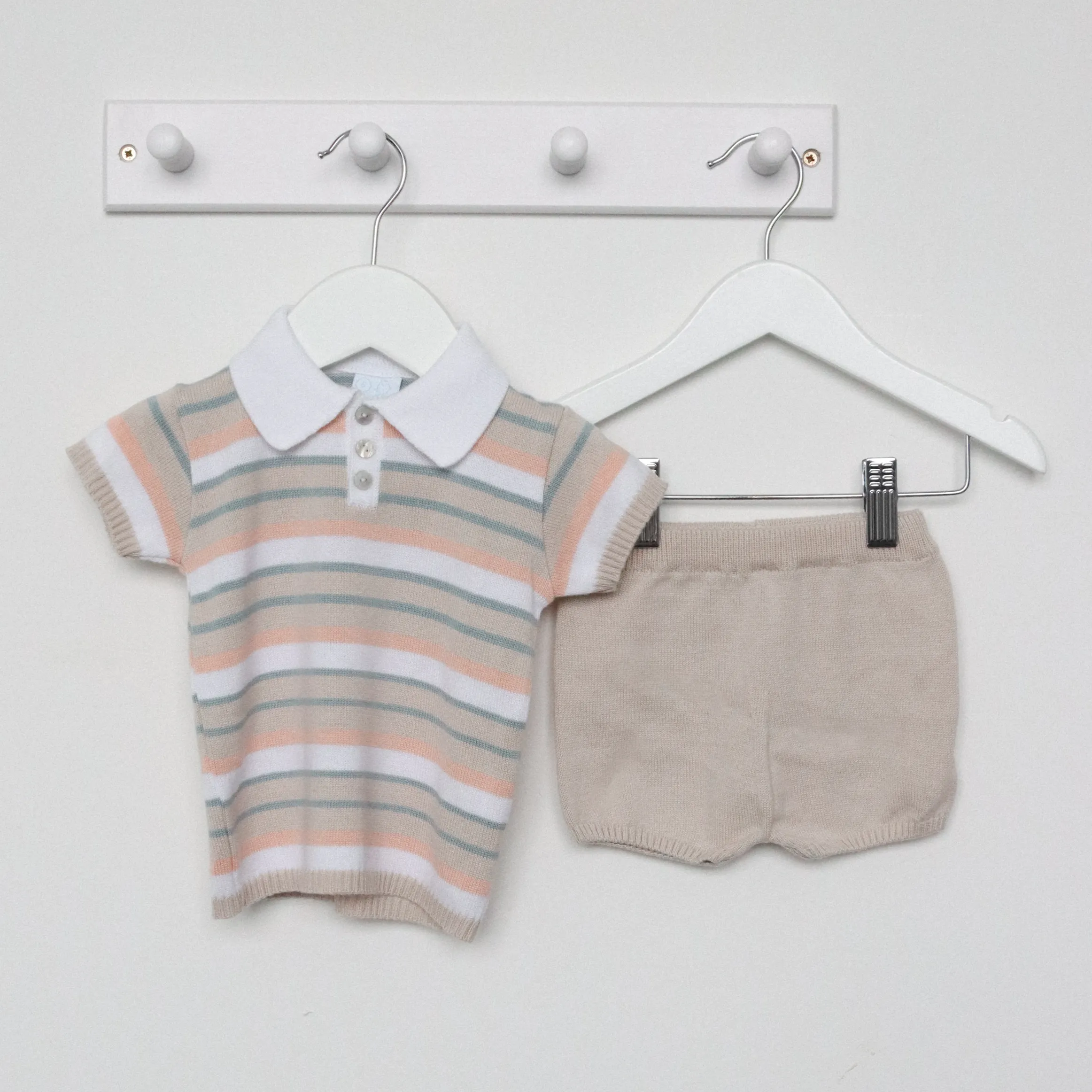 Artesania Granlei Boys Sand Striped Shorts Set