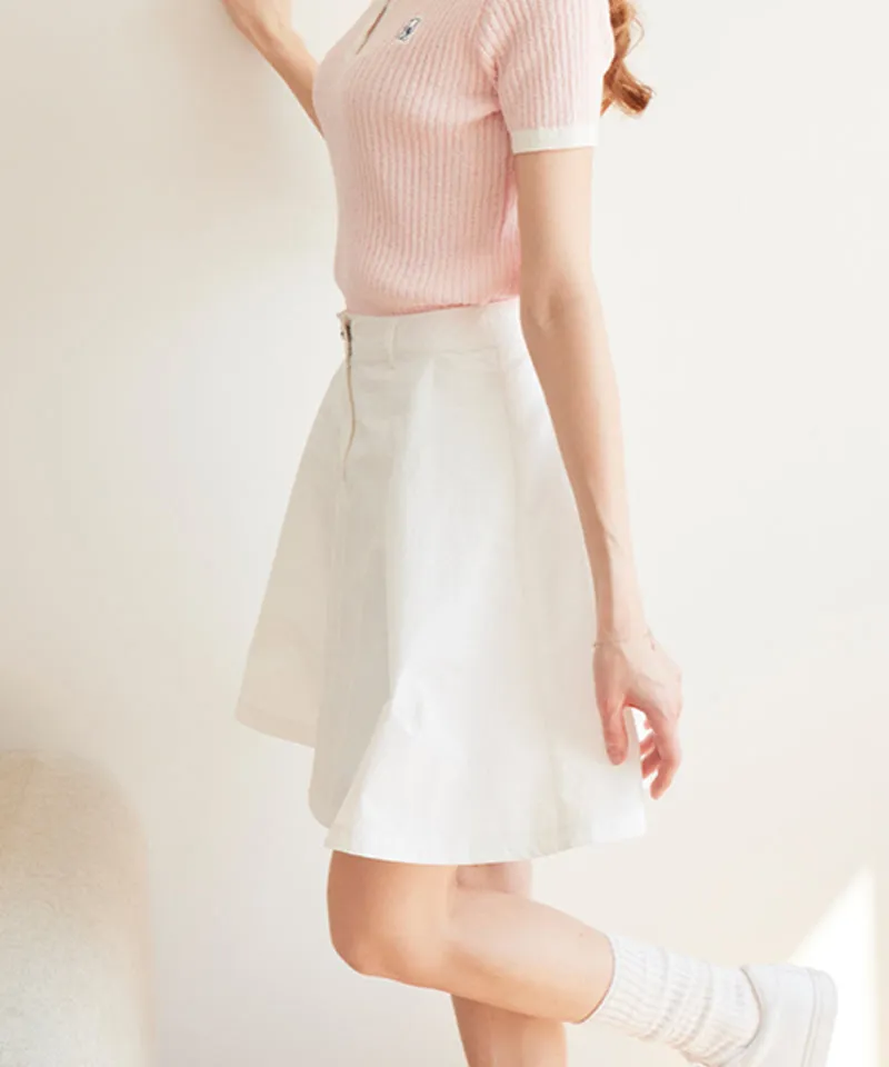 AVEN A-Line Midi Skirt - White
