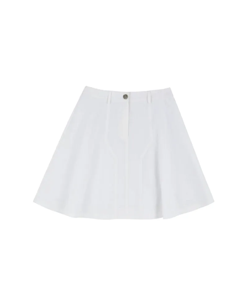 AVEN A-Line Midi Skirt - White