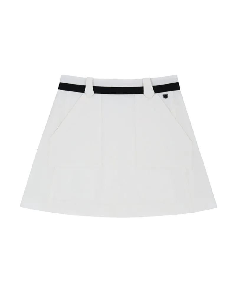 AVEN Front Pocket A-line Skirt - Ivory