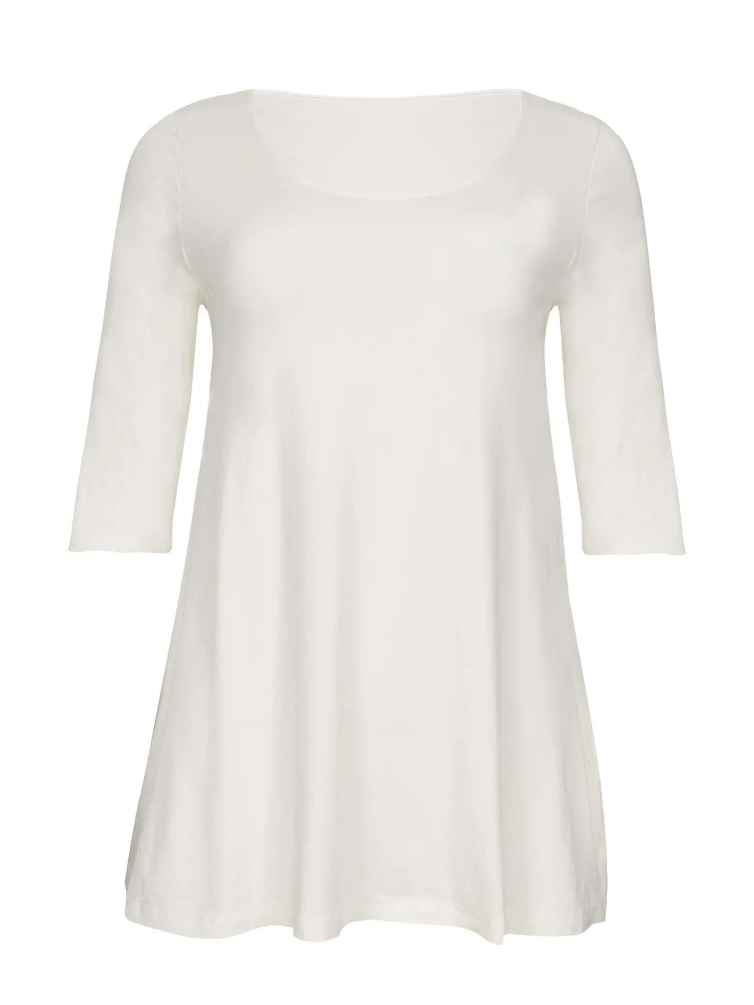 Bamboo Mid Sleeve T Shirt - Cream