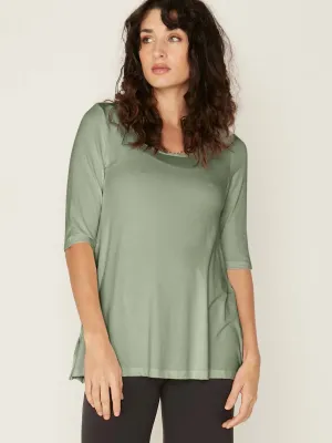 Bamboo Mid Sleeve T Shirt - Eucalyptus