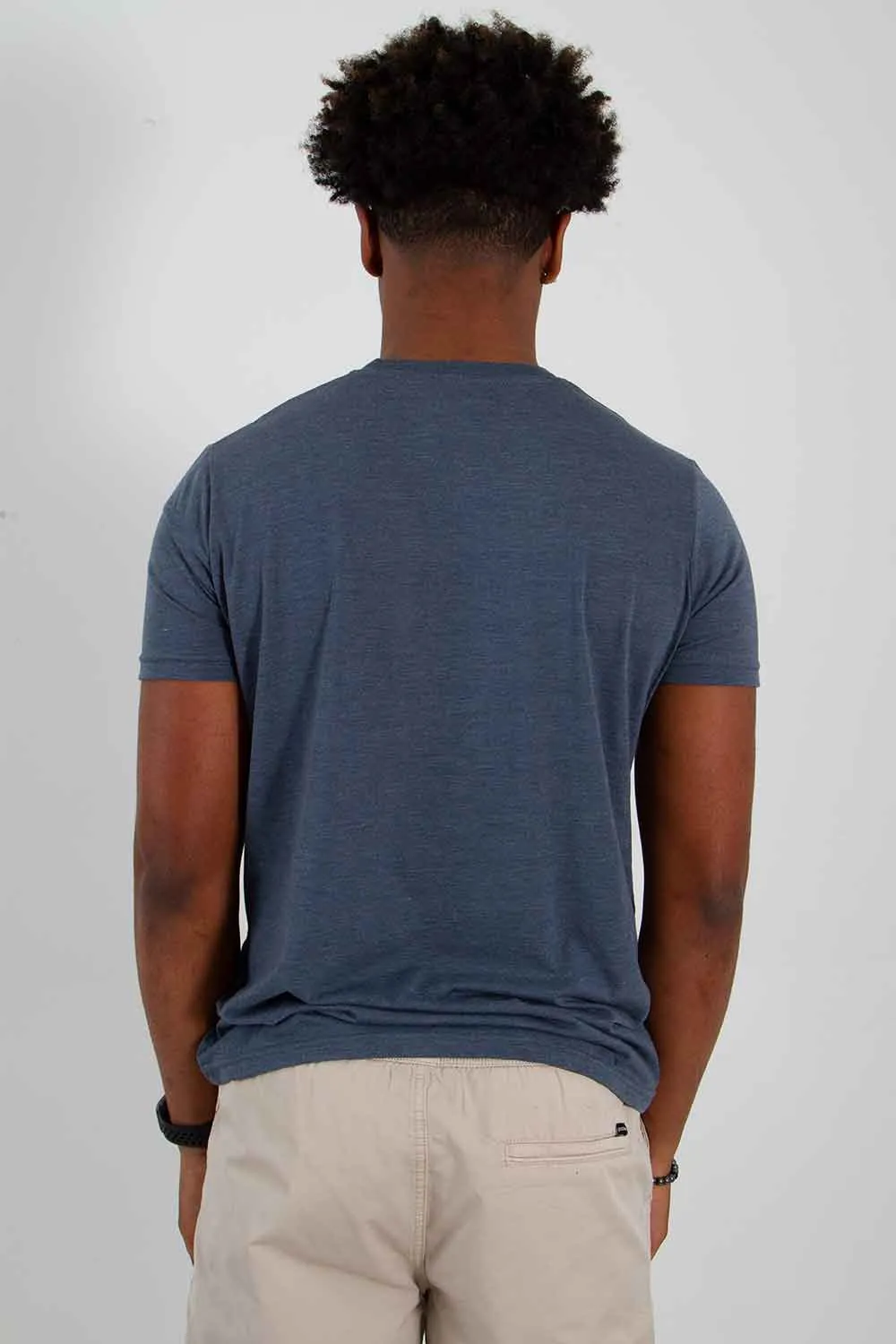 Basic Crewneck T-Shirt for Men in Indigo Blue | 3750-INDIGO