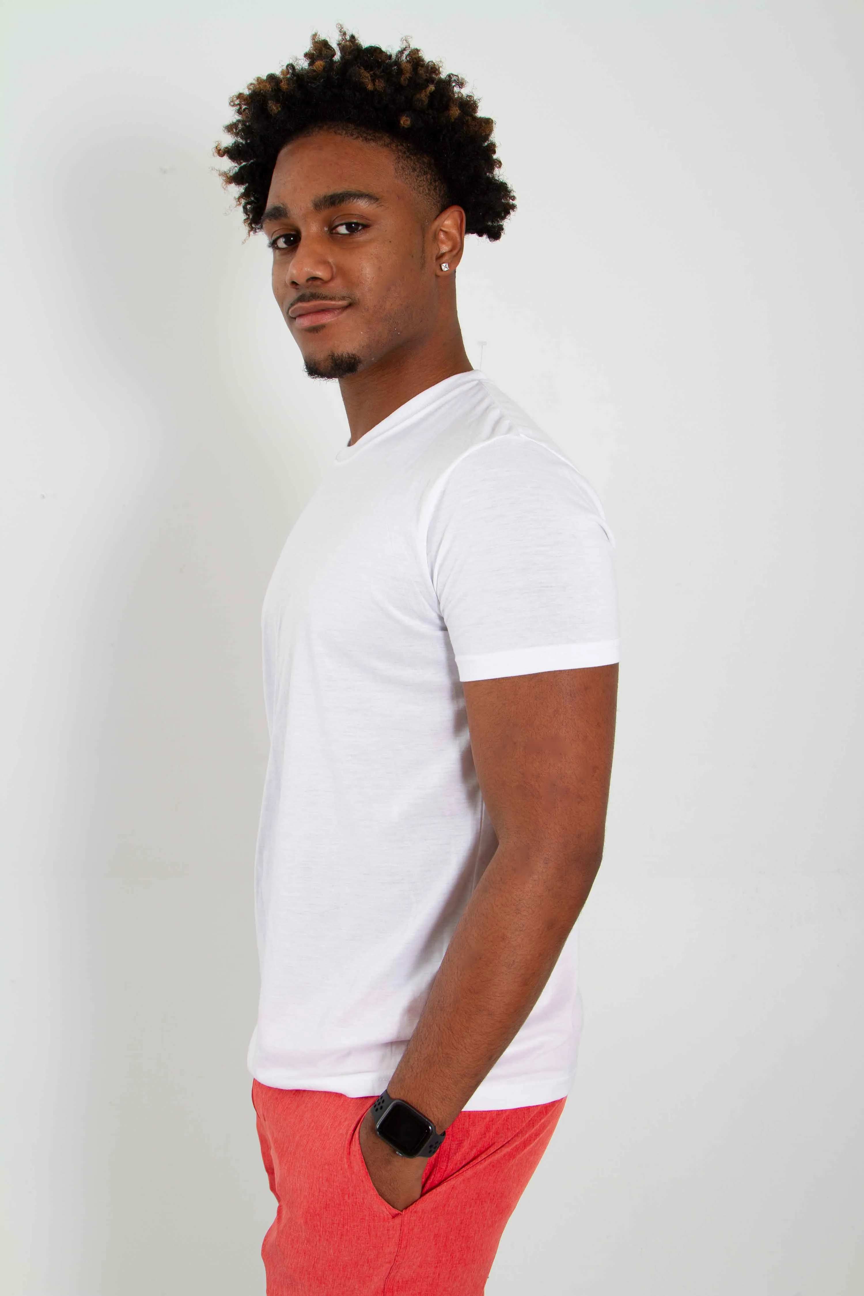 Basic Crewneck Tee for Men in White | 3750-TRUEWHITE