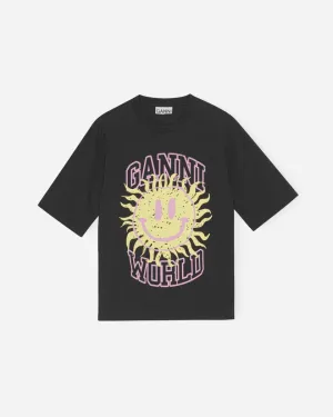 Basic Jersey Smiley Mid Sleeve T-shirt - Phantom