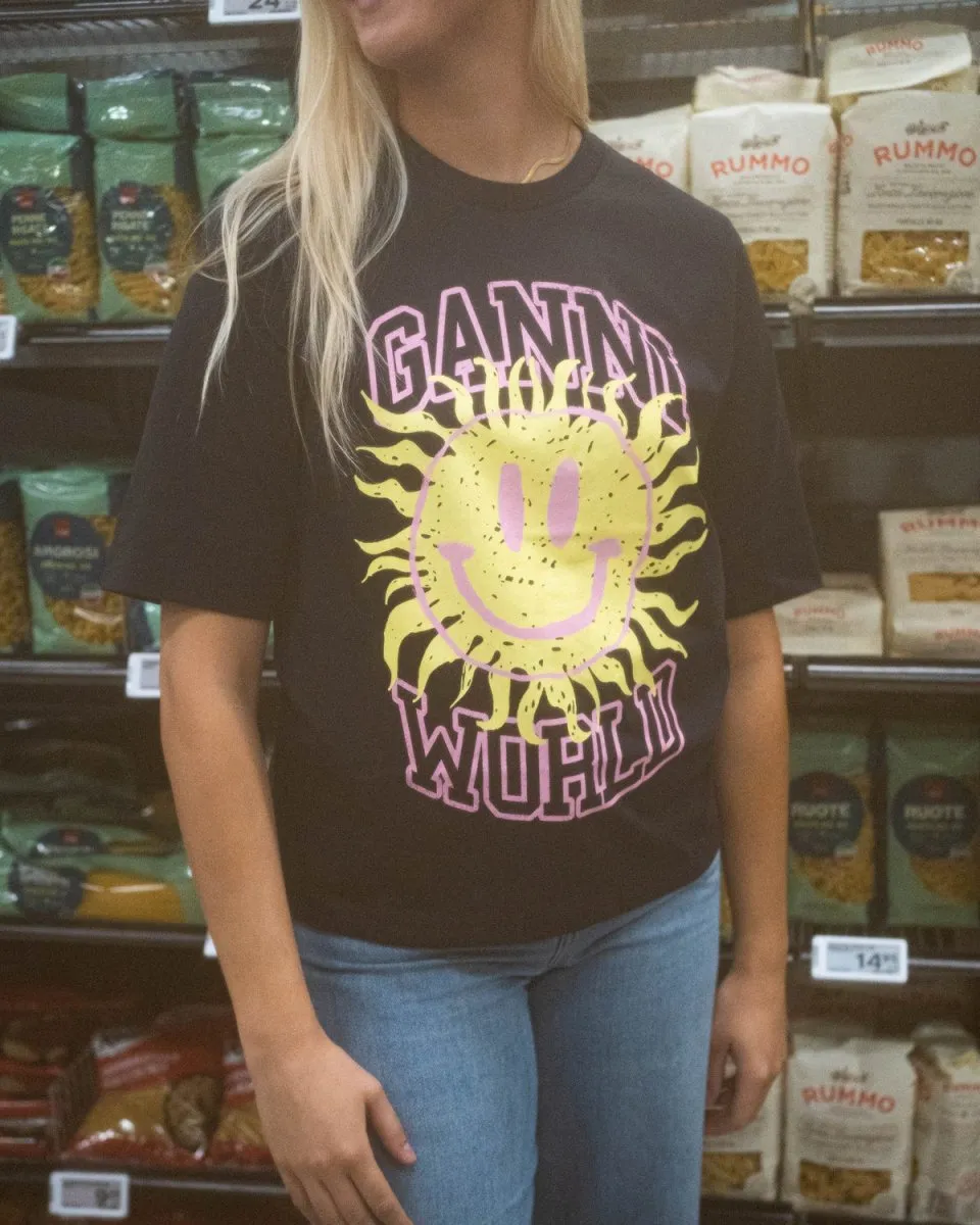 Basic Jersey Smiley Mid Sleeve T-shirt - Phantom