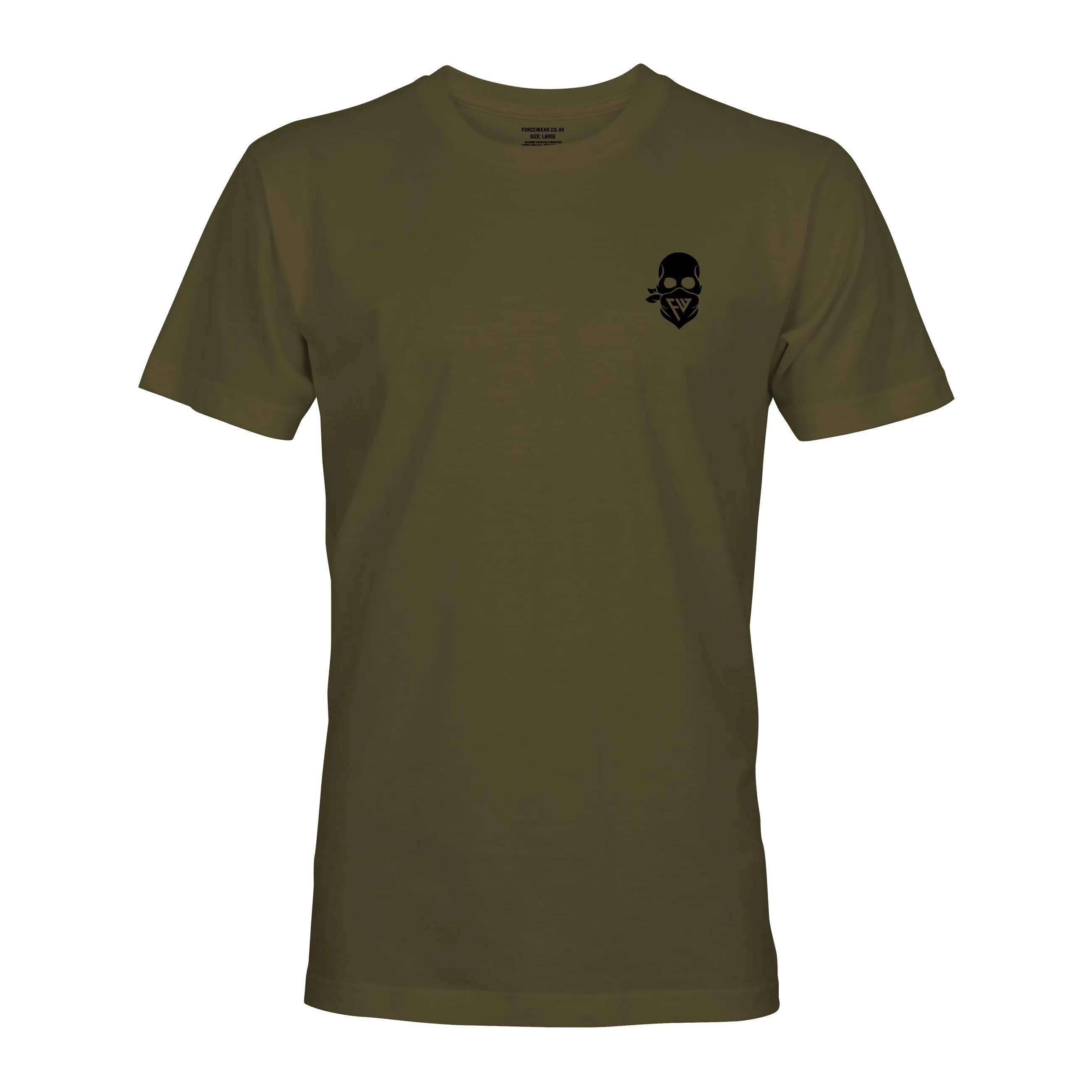 BASIC SKULL ON OLIVE GREEN