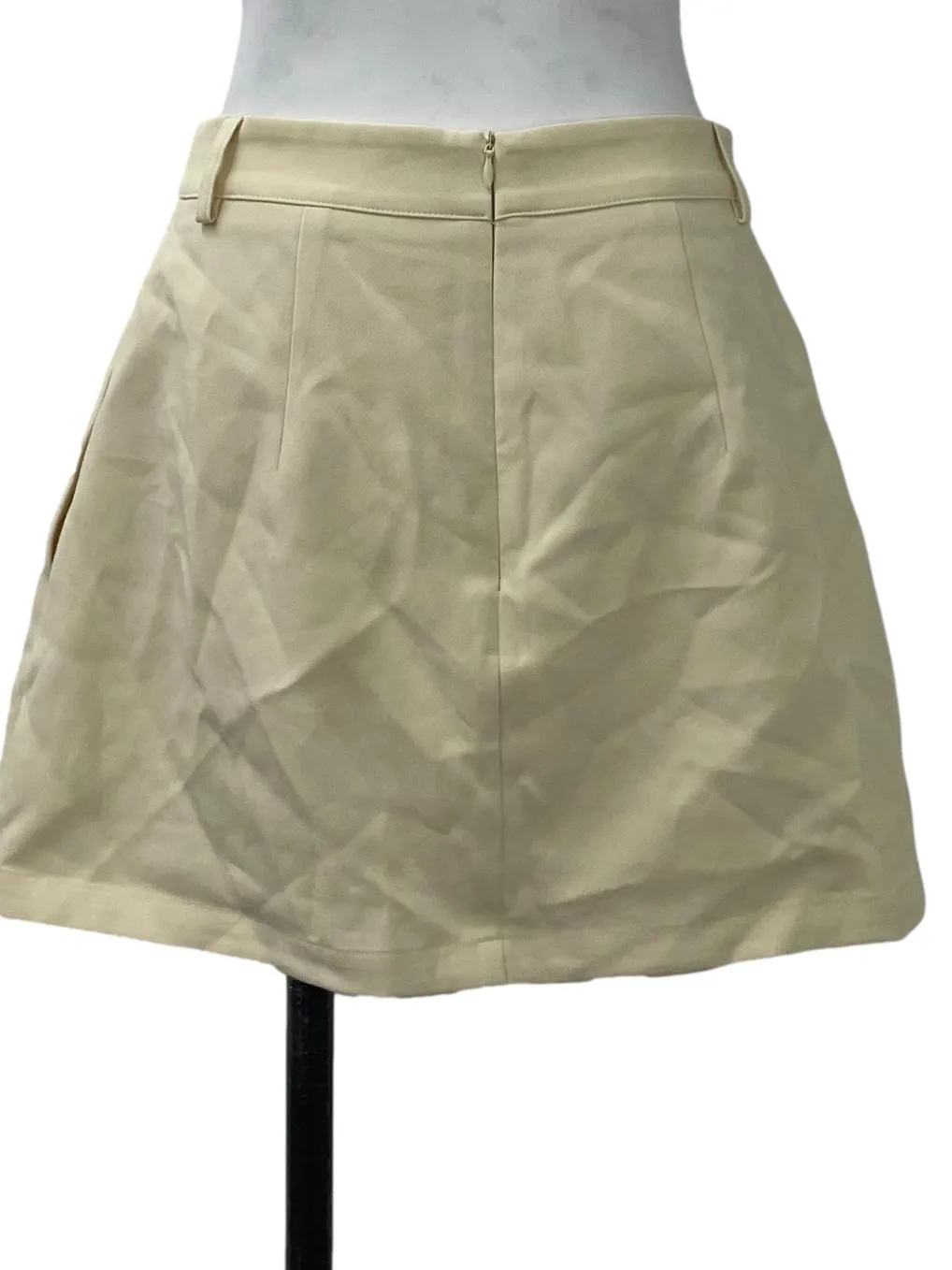 Beige Structured A Line Skirt