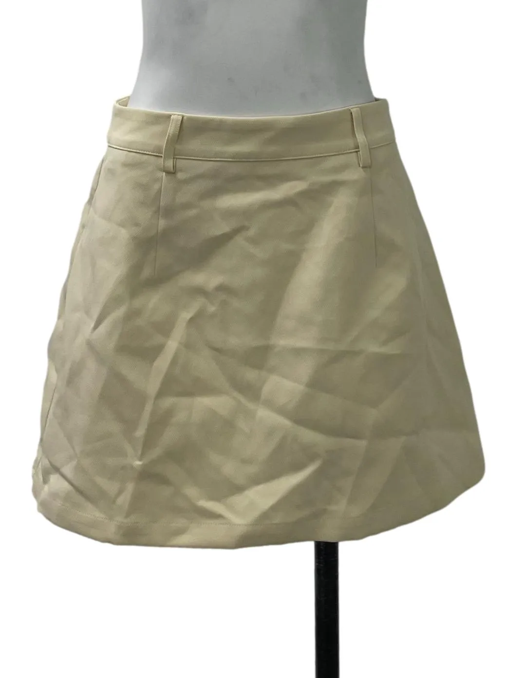 Beige Structured A Line Skirt