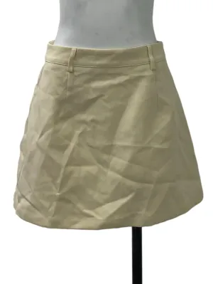 Beige Structured A Line Skirt