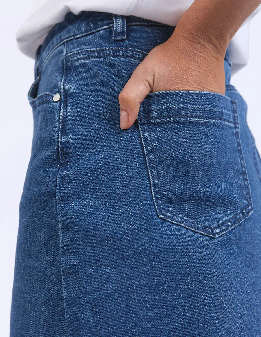 Belle Denim Skirt - Mid Blue