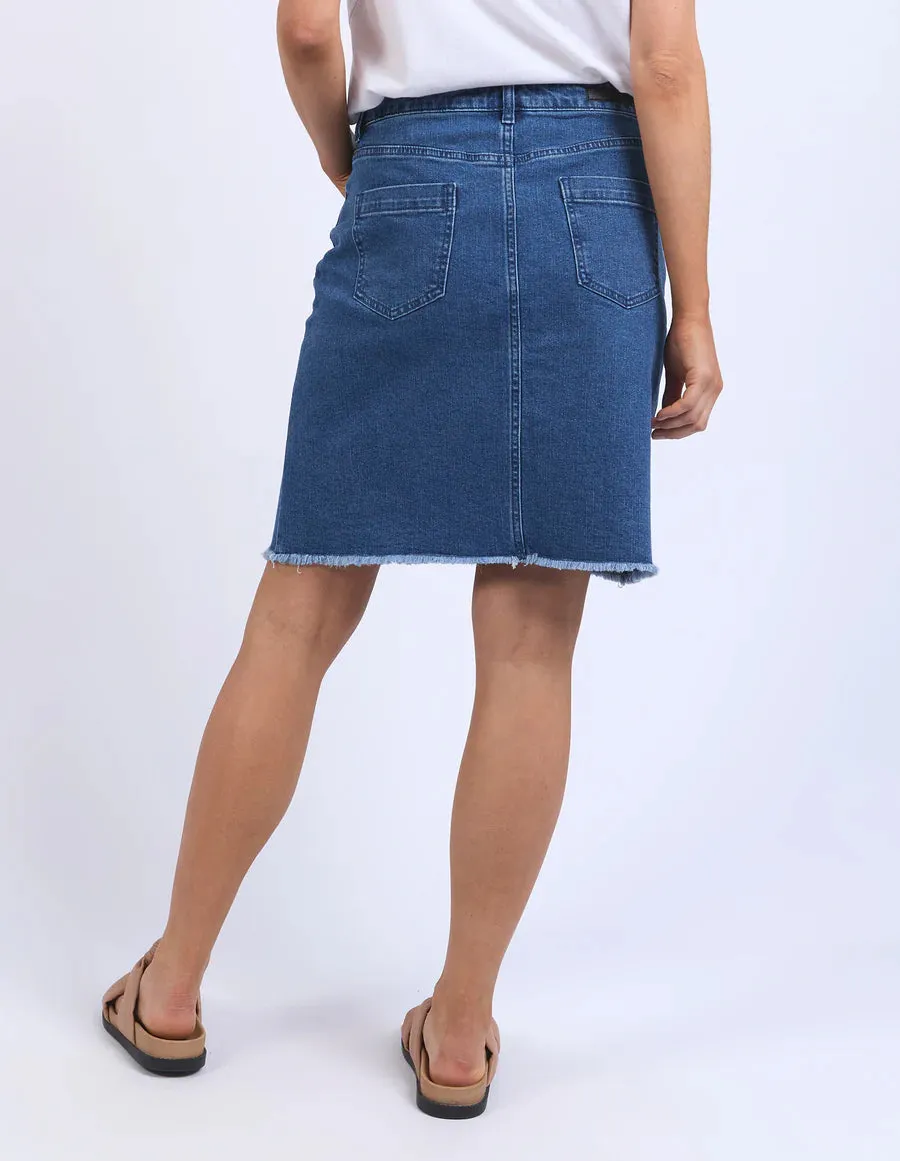Belle Denim Skirt - Mid Blue