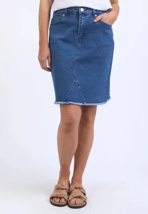 Belle Denim Skirt - Mid Blue
