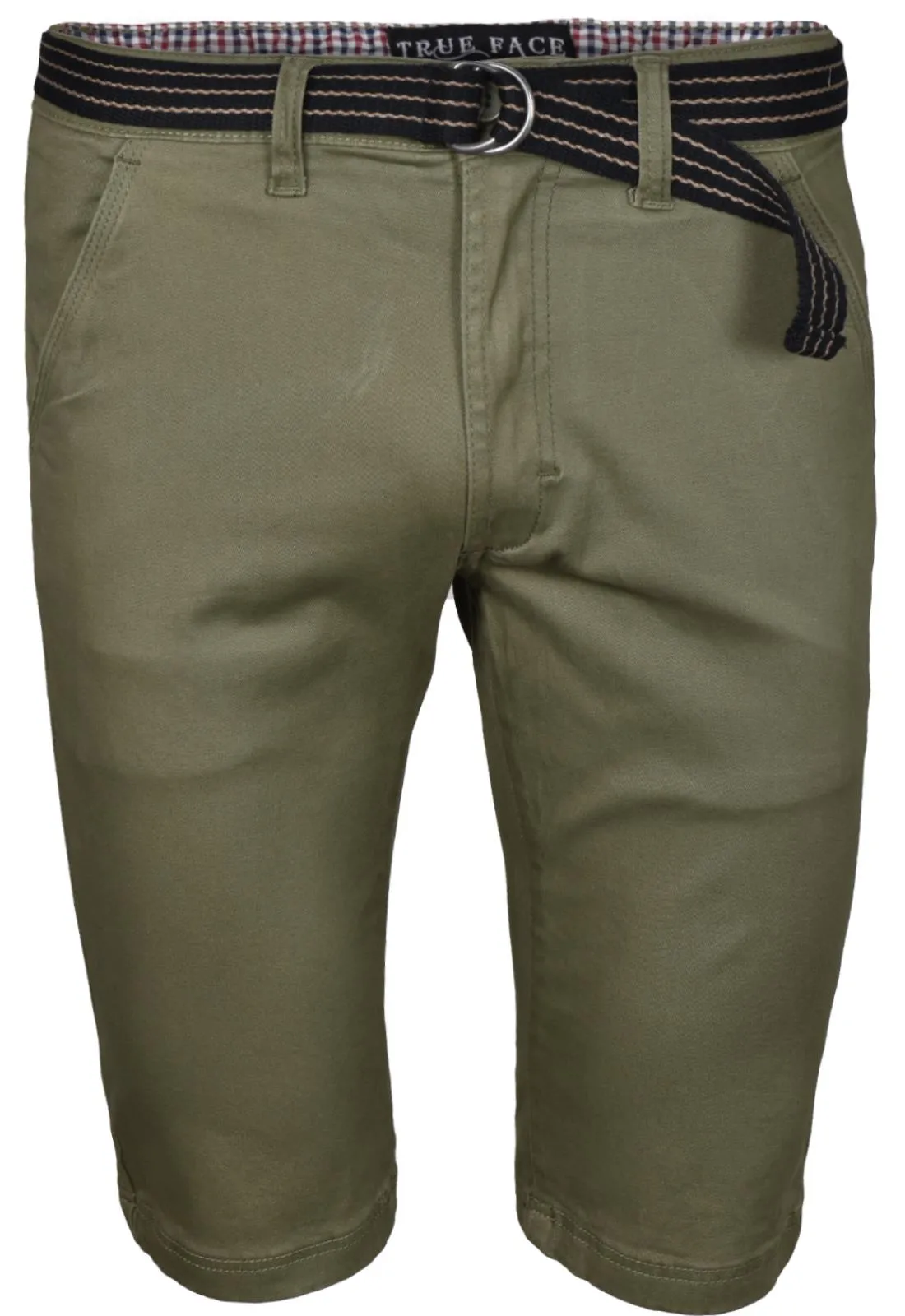 Belted Chino Stretch Cotton Shorts