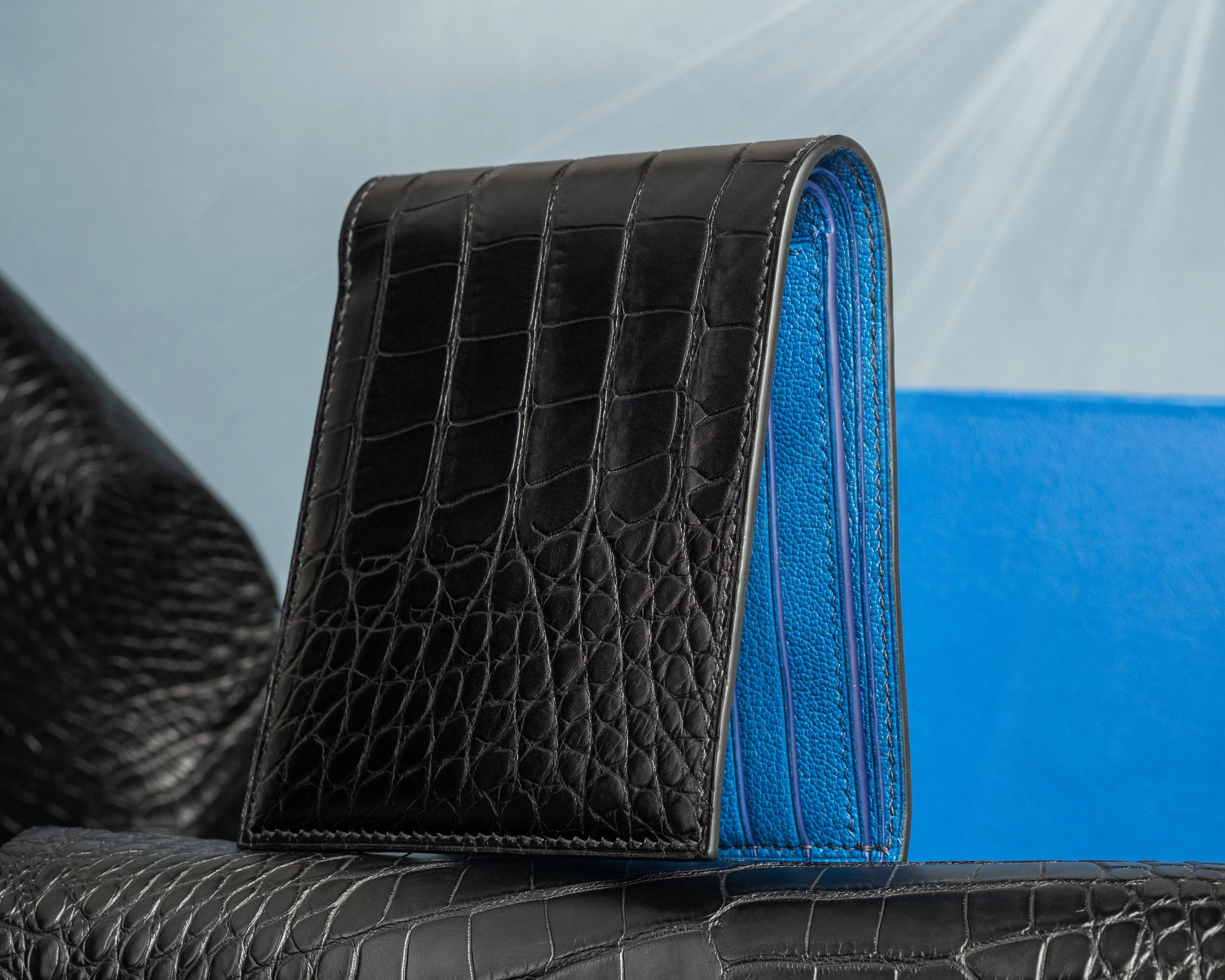 Bespoke Bifold Wallet in Black Crocodile