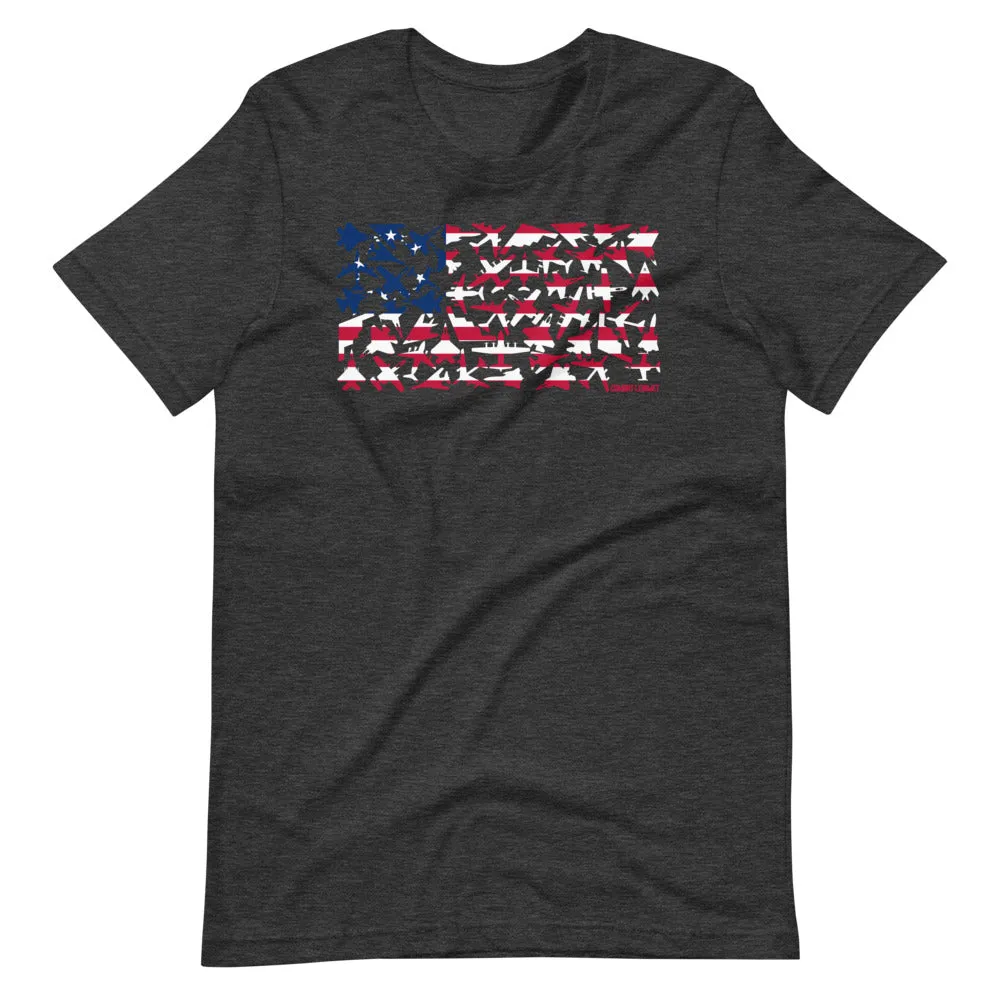 Betsy Ross Airplane Flag Short Sleeve T-Shirt