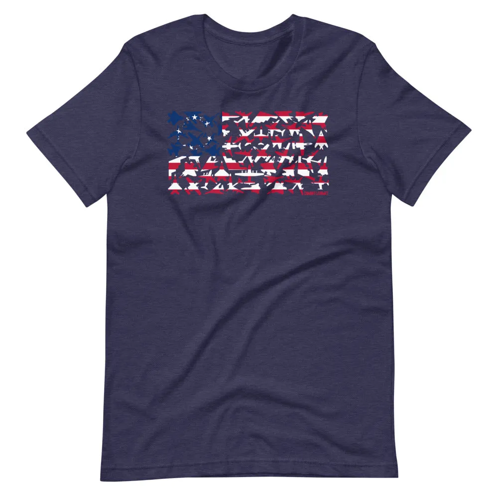 Betsy Ross Airplane Flag Short Sleeve T-Shirt