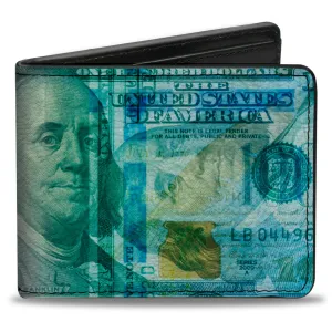 Bi-Fold Wallet - 100 Dollar Bill Series 2009 Stacked Multi Color