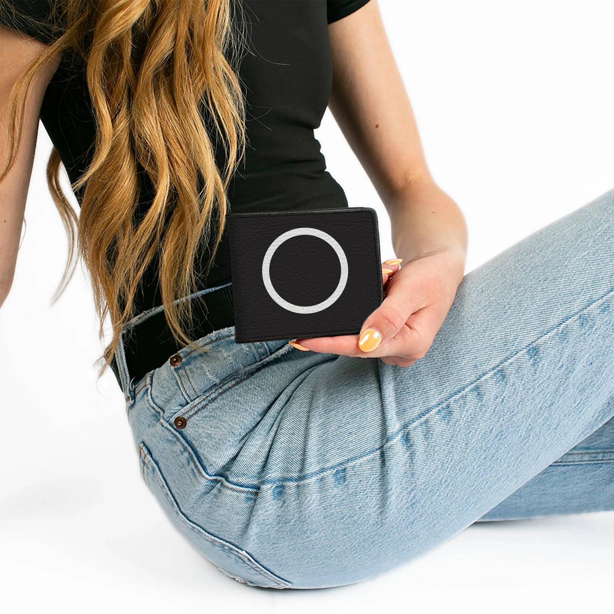 Bi-Fold Wallet - Shape Circle Black White