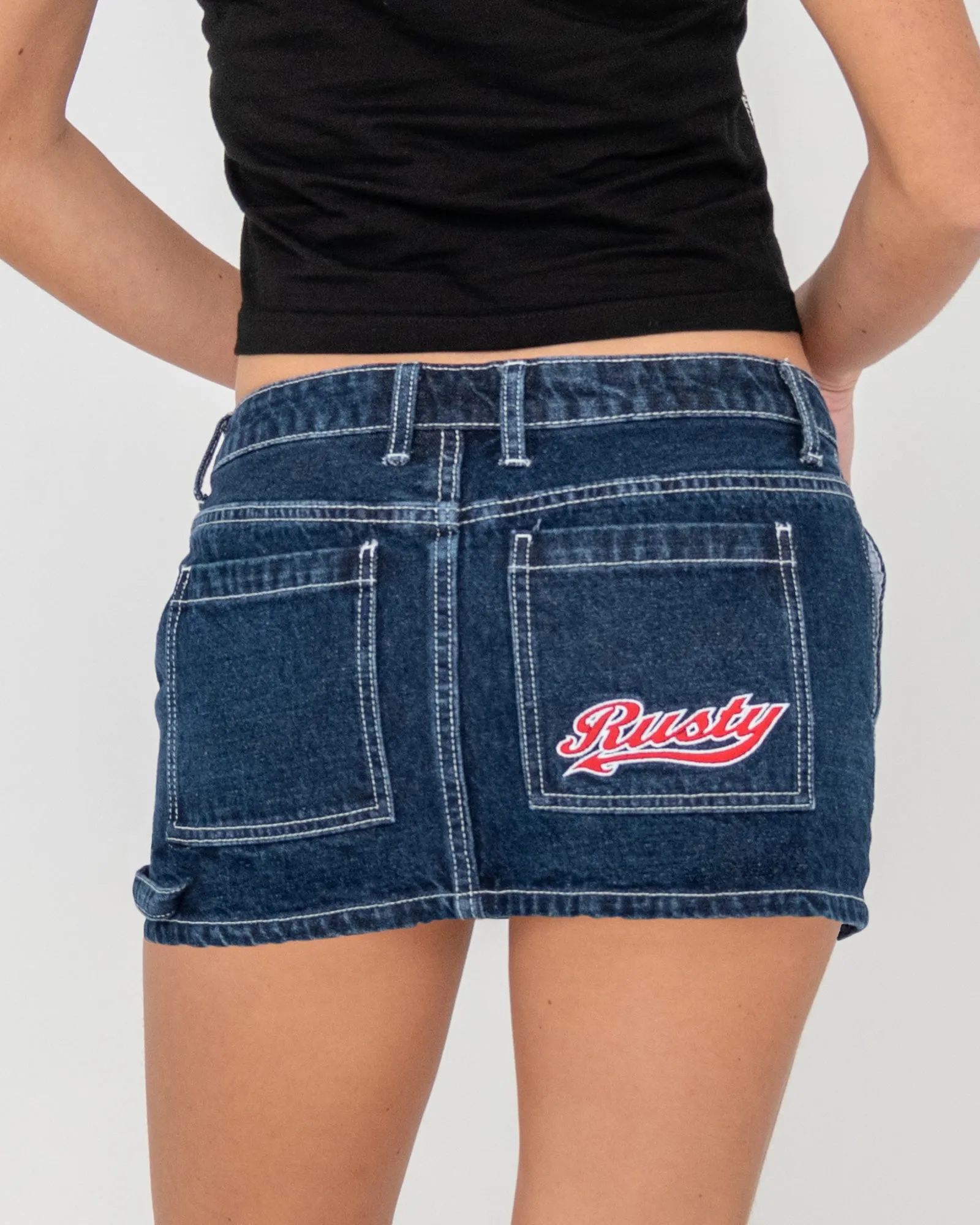 Billie Low Rise Mini Denim Skirt