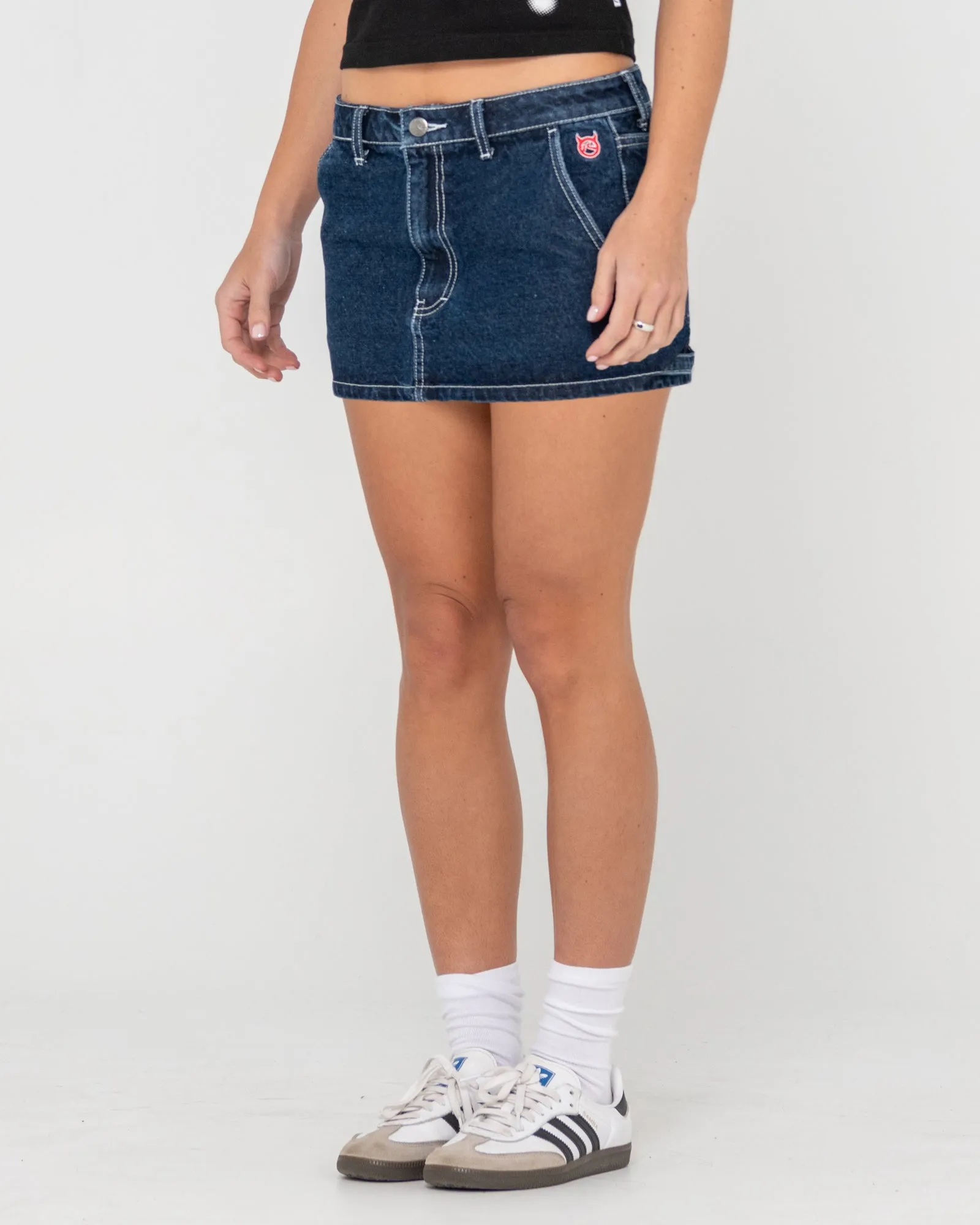 Billie Low Rise Mini Denim Skirt