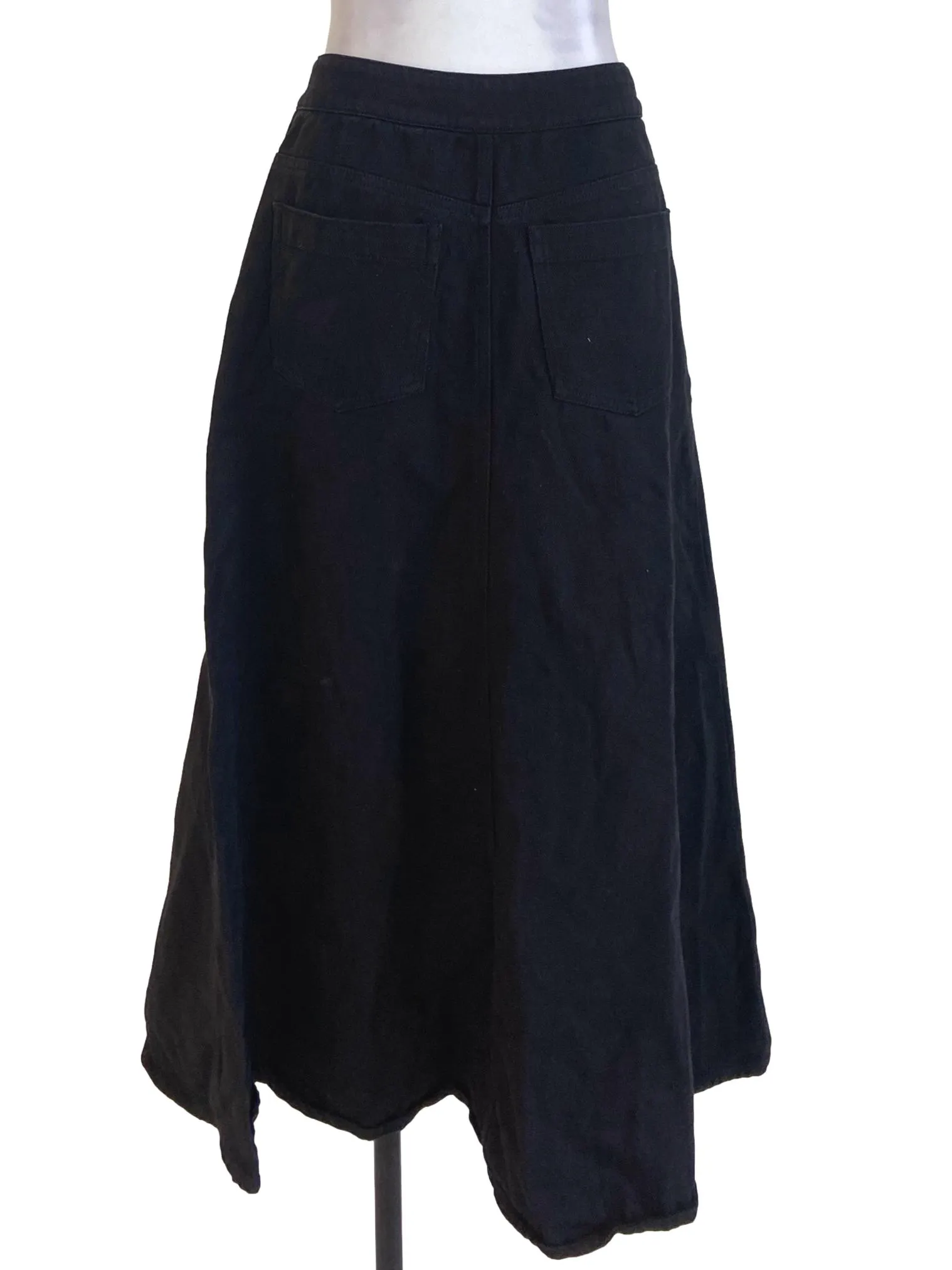 Black A-Line Herringbone Jeans Skirt TCL