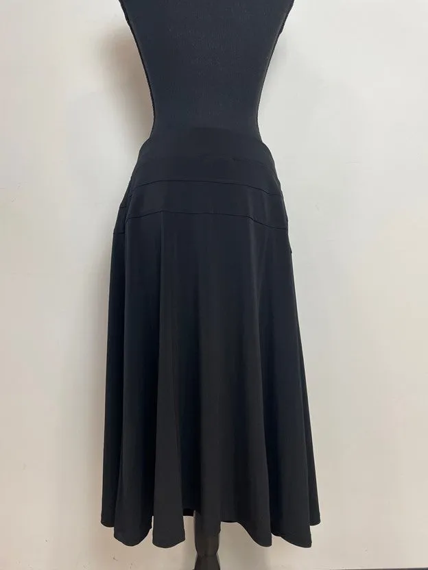 Black a Line Midi Skirt