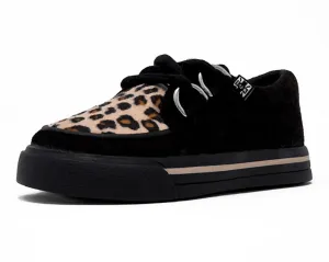 Black & Leopard 2-Ring Creeper Toddler Sneaker