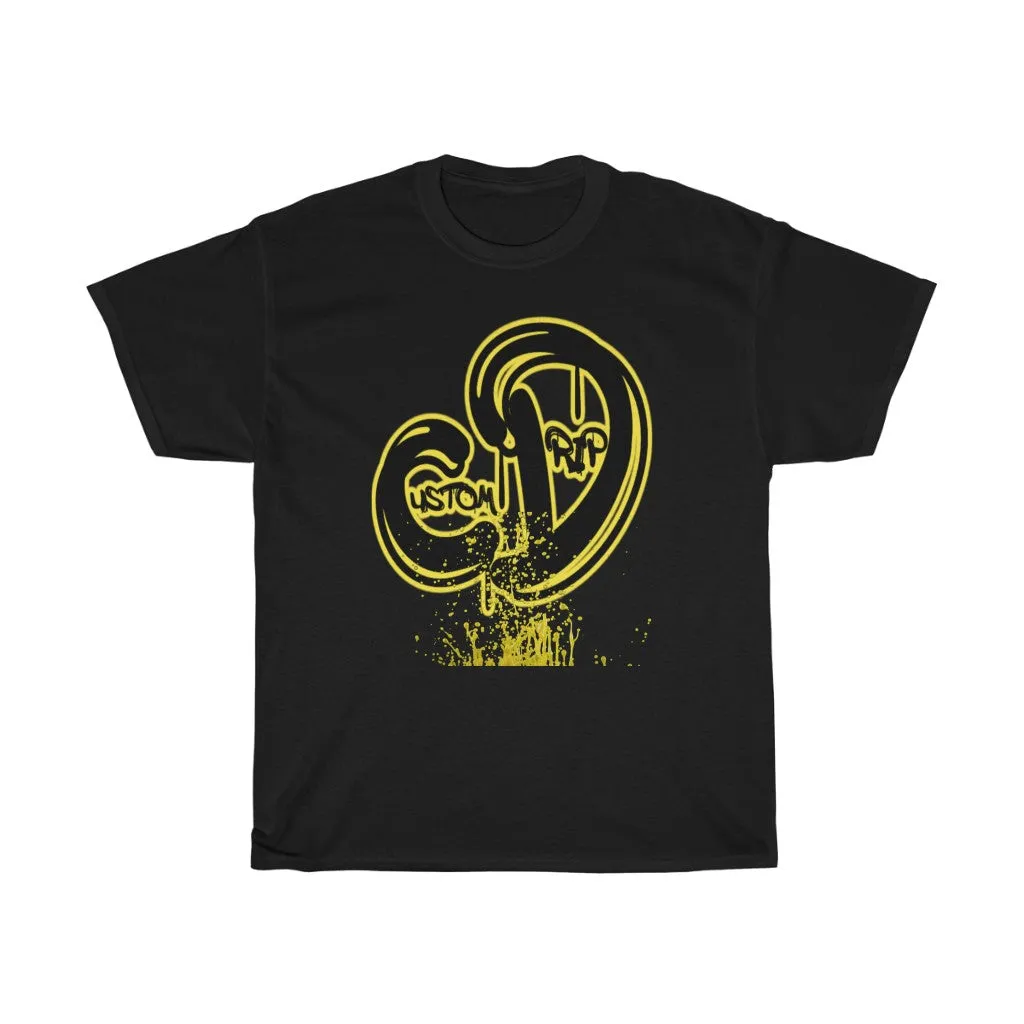 Black & Yellow Custom Drip Unisex Heavy Cotton Tee
