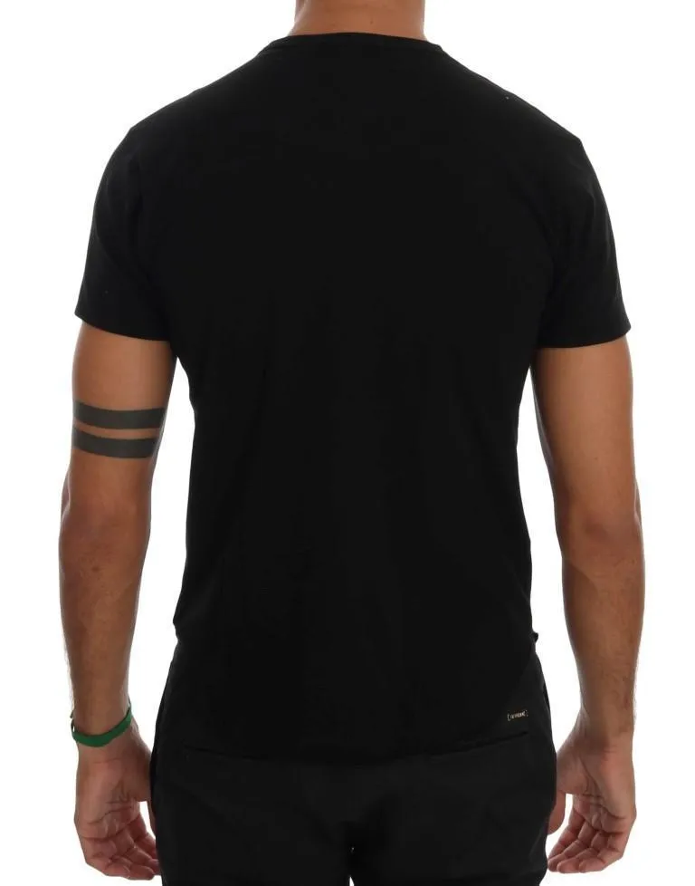 Black Cotton Crewneck T-Shirt