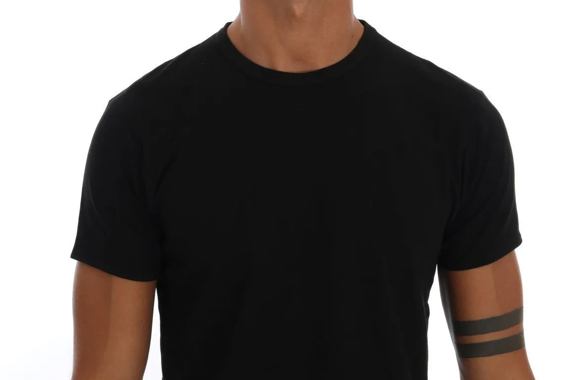 Black Cotton Crewneck T-Shirt