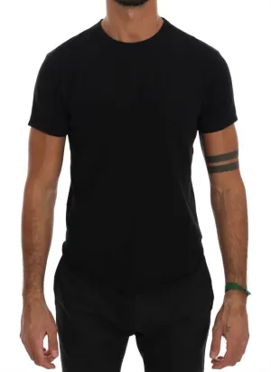 Black Cotton Crewneck T-Shirt